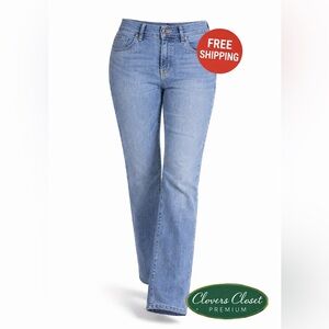 Lee Riders Petite 14P Straight Leg Jeans Classic Blue Denim Mid Rise